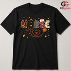 Fall Nurse Autumn Leaves T-Shirt Unisex Healthcare Worker Medical Perfect Gift