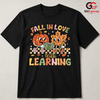 Fall Pumpkin Leaf T-Shirt Unisex Cute Autumn Learning Education Gift Kids
