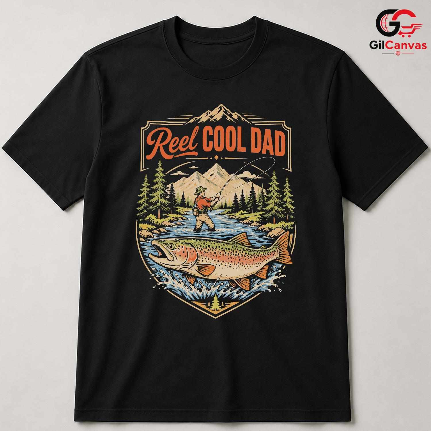 Fathers Day Trout Fishing T-Shirt Outdoor Angler Dad Unisex Graphic Apparel