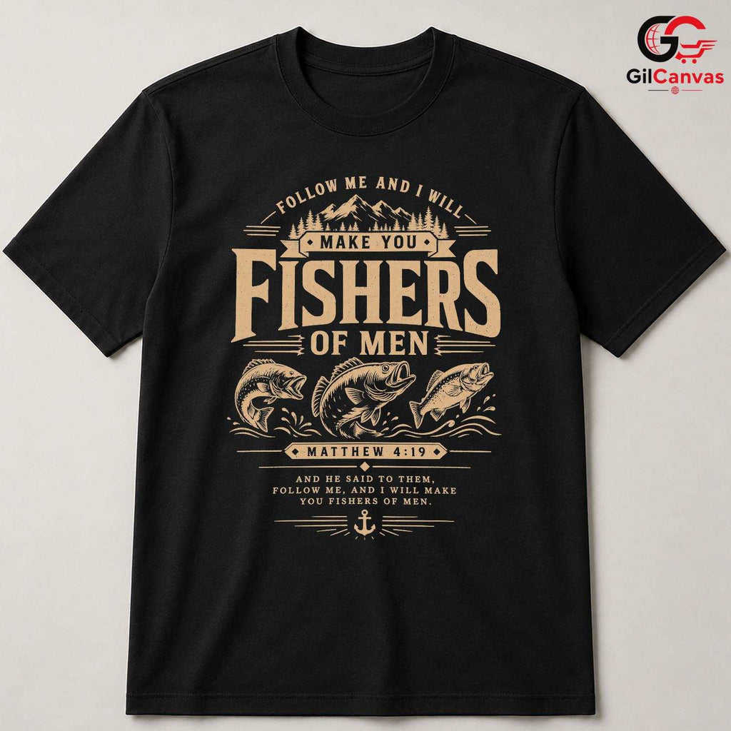 Fishers Of Men Christian T-Shirt Faithful Angler Gift Unisex Graphic Apparel