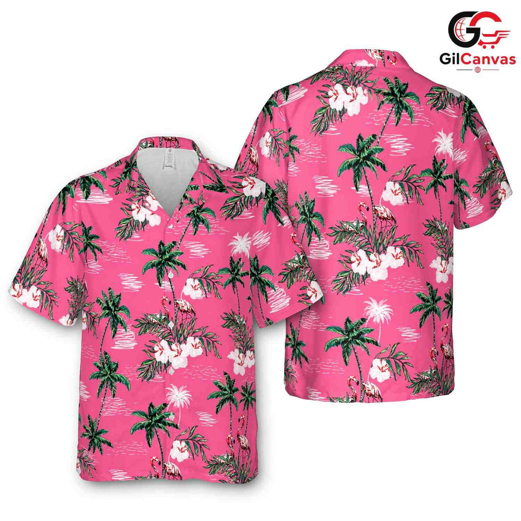 Flamingo Hawaiian Shirt for Women, Stylish Tropical Fun Summer Gatherings