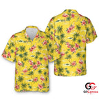 Flamingo Party Hawaiian Shirt For Unisex Summer Beach Tropical Floral Print