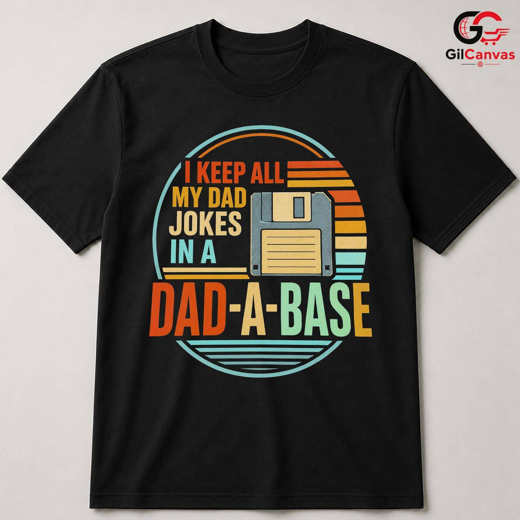 Floppy Disk Dad Joke T-Shirt Retro Gamer Fathers Day Unisex Humorous Gift Tee