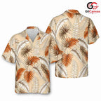 Flora Print Beach Hawaiian Tee, Men Fun Casual Wear for Summer Beach Party