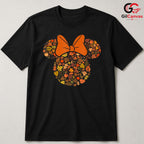 Floral Cartoon Mouse T-Shirt Unisex Cute Fall Celebration Gift Idea For Kids
