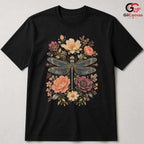 Floral Dragonfly T-Shirt Spring Fashion Garden Party Eco Friendly Women Tee