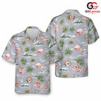 Floral Flamingo Tropical Shirt, Premium Mens Apparel For Summer Vacations