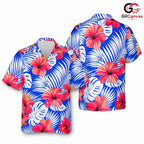 Floral Pattern Hawaiian Shirt, Casual Beach Attire Men Summer Vacations