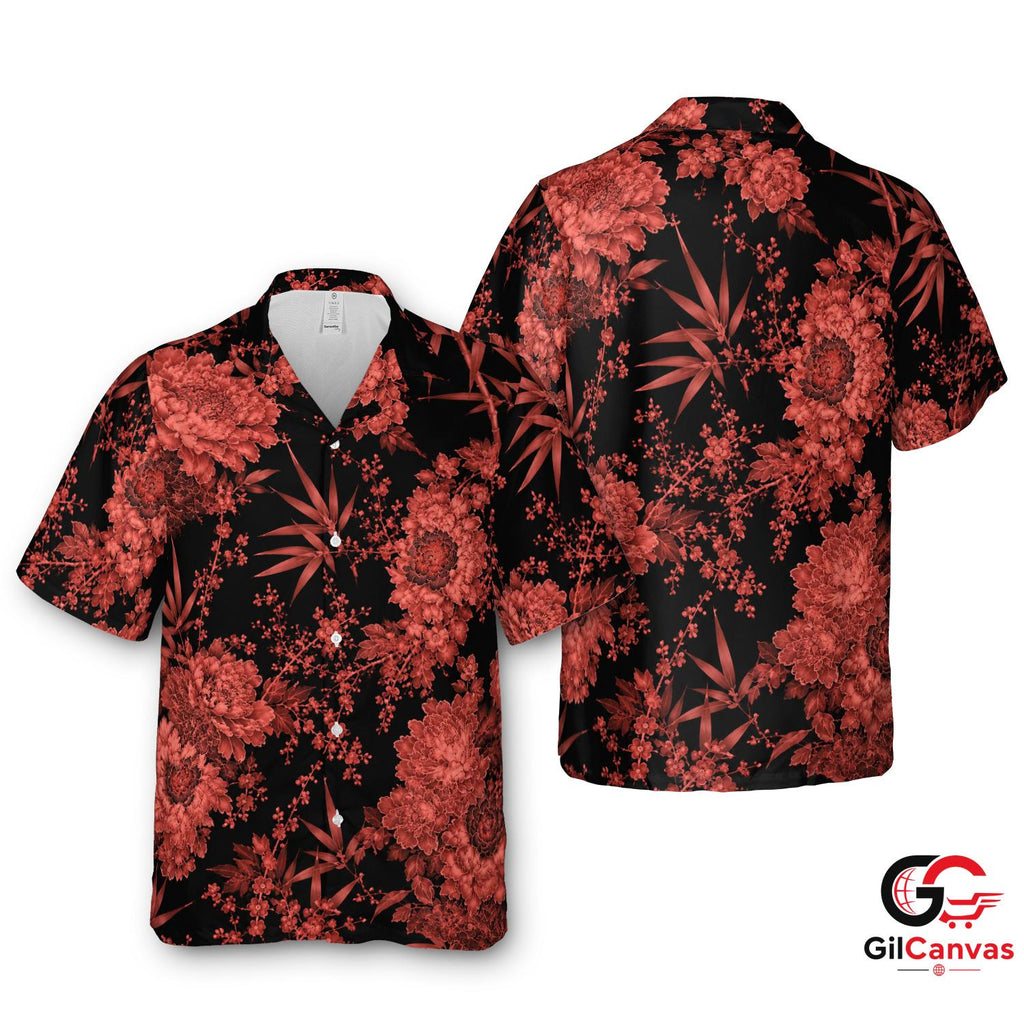 Floral Print Men Hawaiian Shirt Summer Party Casual Style Comfortable Fits