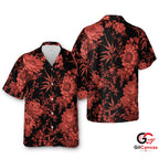 Floral Print Men Hawaiian Shirt Summer Party Casual Style Comfortable Fits