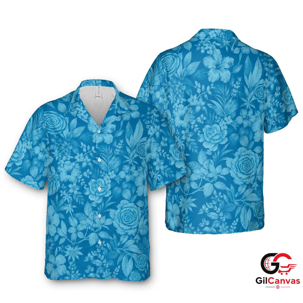 Floral Print Tee Hawaiian Shirt Beach Vacation Outing Men Tropical Styles