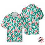 Floral Print Tee Hawaiian Shirt Summer Beachwear Women Tropical Vibes Fun