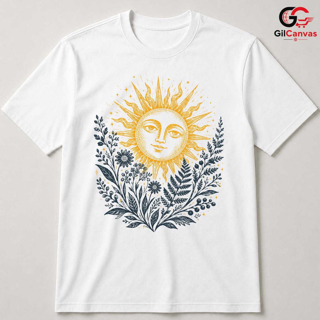 Floral Sunshine Graphic T-Shirt Summer Nature Lover Unisex Casual Apparel