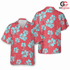 Floral Tropical Hawaiian Shirt, Unisex Beach Outfit for Summer Vacations