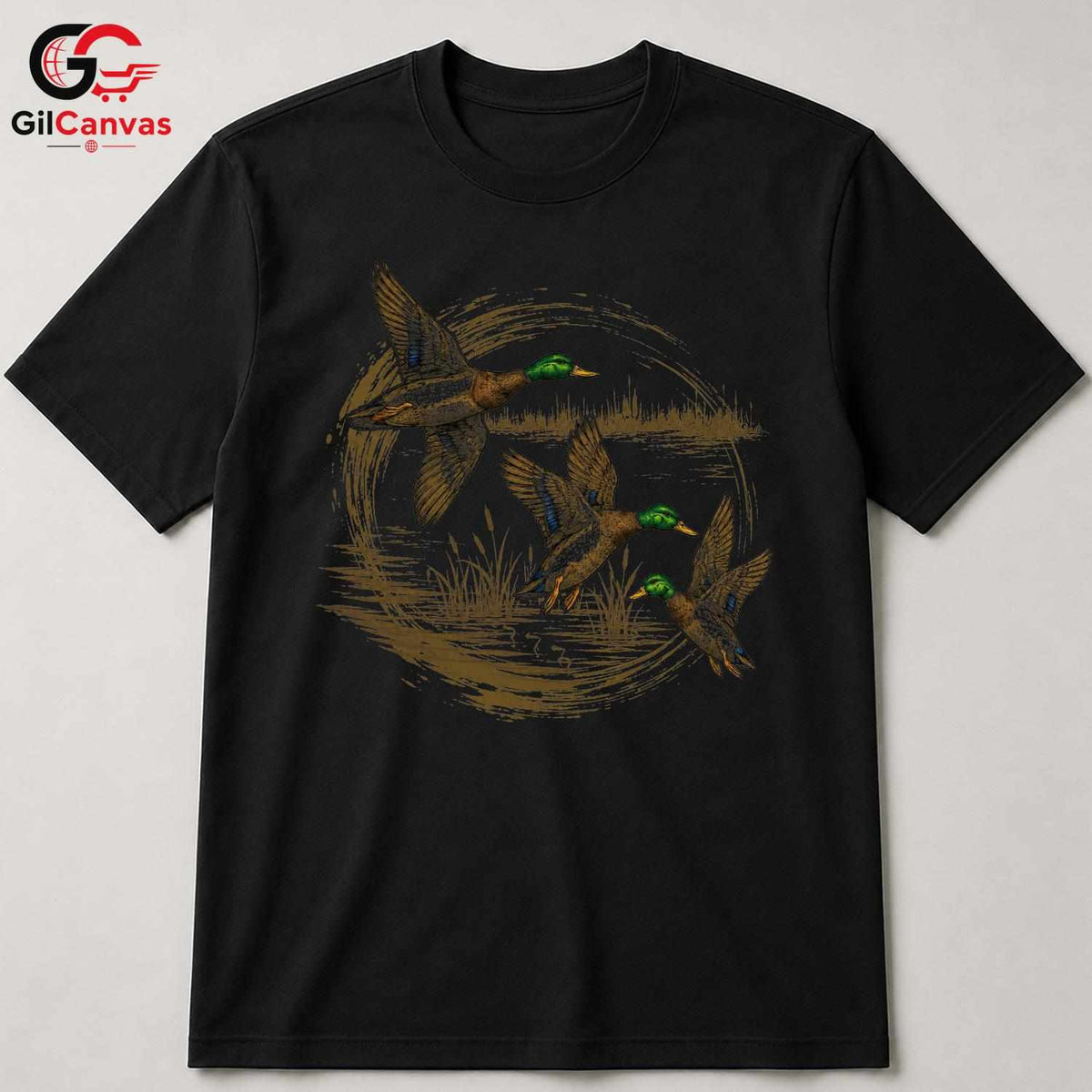 Flying Ducks Wildlife T-Shirt Men Women Outdoor Enthusiast Nature Graphic Tee
