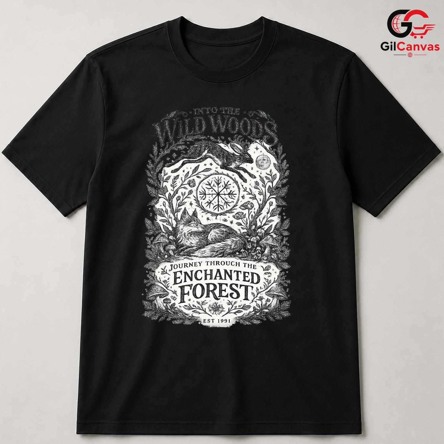 Forest Animal T-Shirt Men Women Outdoor Enthusiast Nature Graphic Apparel Tee