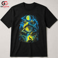 Forest Moon Frog T-Shirt Waterfall Design Halloween Graphic Men Women Apparel