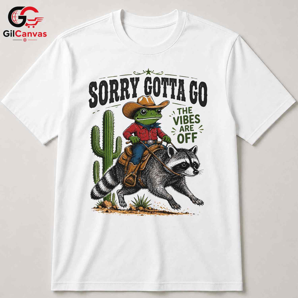Frog Cowboy Raccoon T-Shirt Humorous Animal Graphic Perfect Unisex Gift Tee