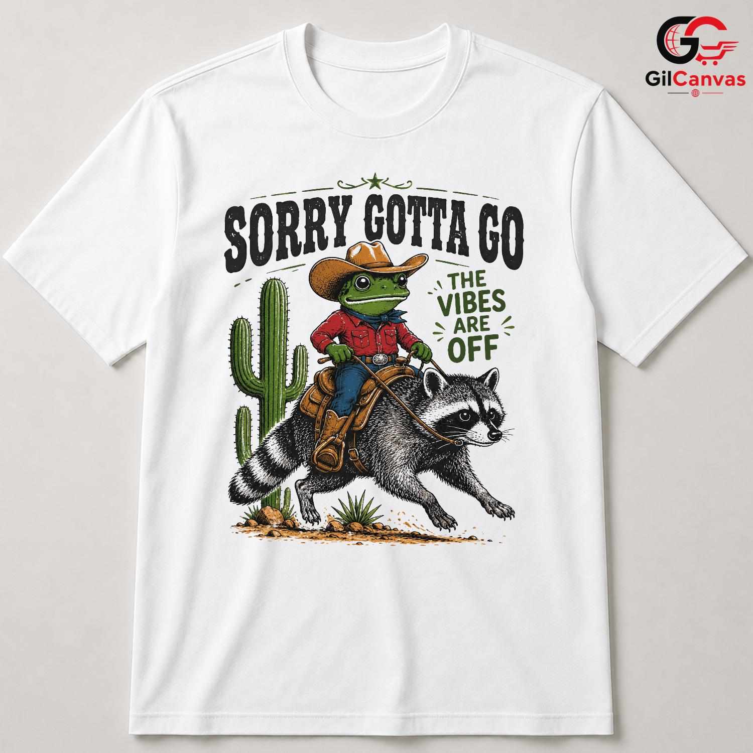 Frog Cowboy Raccoon T-Shirt Humorous Animal Graphic Perfect Unisex Gift Tee