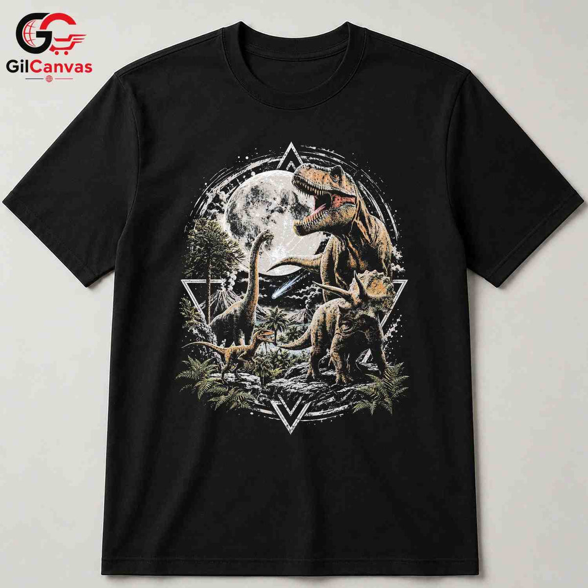 Fun Dinosaur Halloween T-Shirt Unisex TRex Triceratops Party Gift Kids Graphic