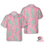 Fun Dinosaur Print Hawaiian Tee For Unisex Summer Getaways Tropical Attire Vibe