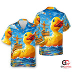 Fun Duck Print Hawaiian Shirt Perfect For Men Summer Beach Lovers Casual Wear