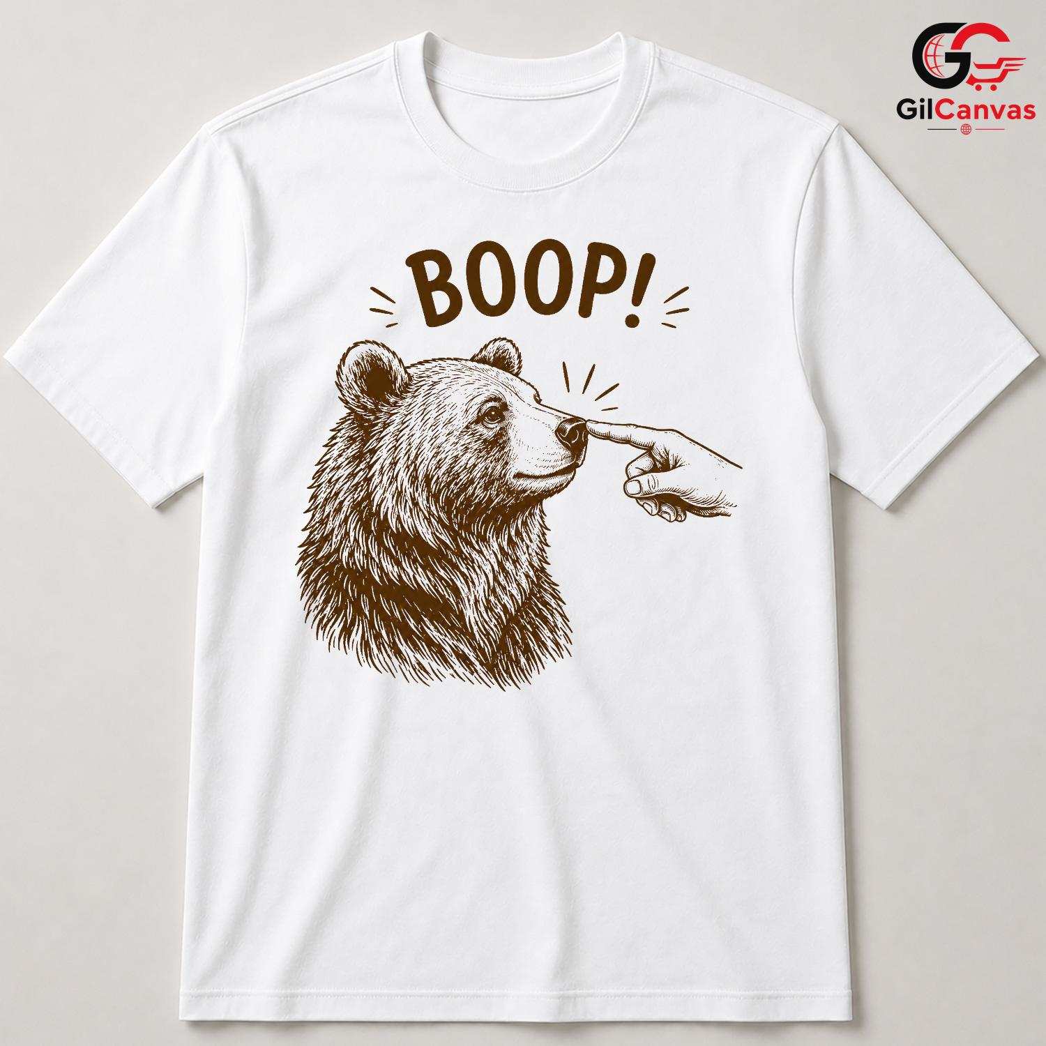 Funny Bear Boop T-Shirt Cute Animal Lover Occasion Gift Men Women Graphic Tee