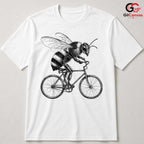 Funny Bee Bicycle T-Shirt Honeybee Cyclist Spring Unisex Insect Nature Ride Tee