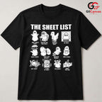 Funny Ghost Sheet List T-Shirt Unisex Spooky Halloween Party Gift For Adults