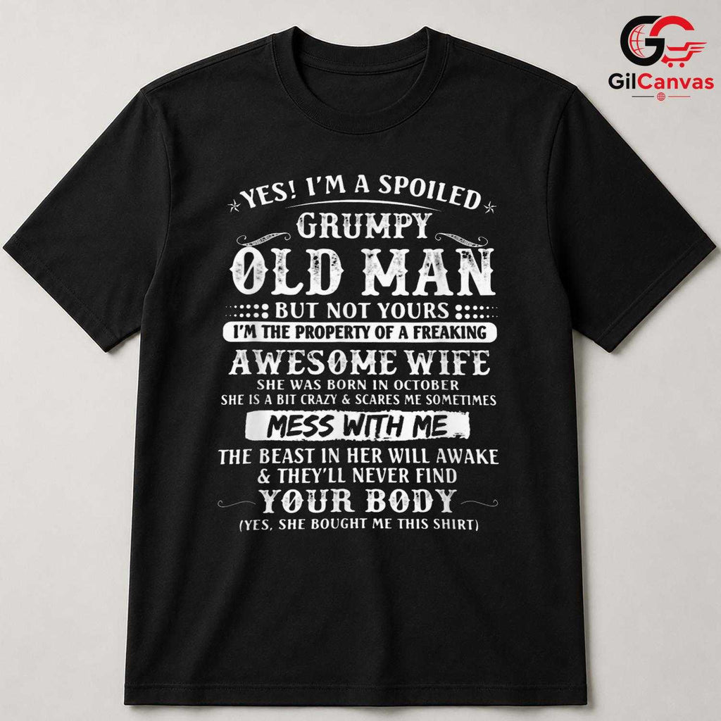 Funny Grumpy Husband Tee Shirt Unisex Awesome Humor Birthday Gift For Men