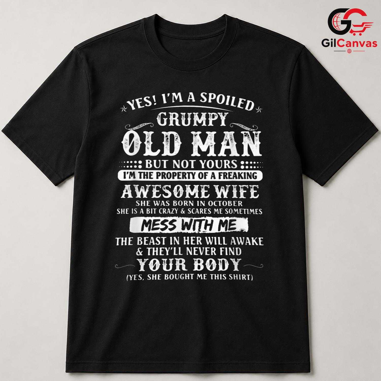 Funny Grumpy Husband Tee Shirt Unisex Awesome Humor Birthday Gift For Men