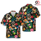 Funny Raccoon Island Critter Shirt, Mens Aloha Party Wear Summer Vacation
