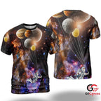 Galaxy Astronaut Art 3D T-Shirt, Cool Unisex Cosmic Graphic Tee Gift For Birthdays