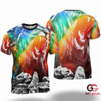 Galaxy Roaring Lion 3D T-Shirt, Vibrant Unisex Nebula Graphic Tee Gift For Birthdays