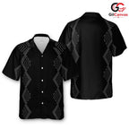 Geometric Black White Aloha Shirt, Abstract Mens Apparel Holiday Summer Vacation