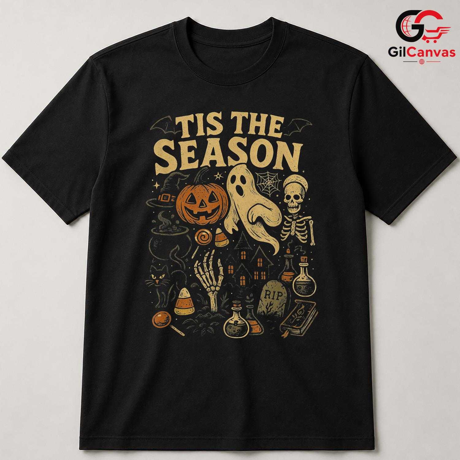 Ghosts Pumpkins Spooky Tee Shirt Unisex Fun Halloween Gift Idea For Adults
