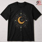 Golden Moon Astrology Tee Shirt Celestial Star Lover Unisex Graphic Apparel