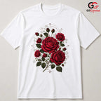 Gothic Red Rose Botanical T-Shirt Aesthetic Floral Art Unisex Graphic Apparel