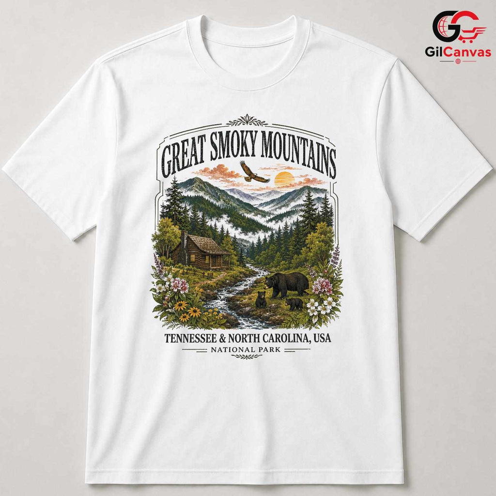 Great Smoky Mountains T-Shirt Scenic Nature Travel Unisex Outdoor Apparel