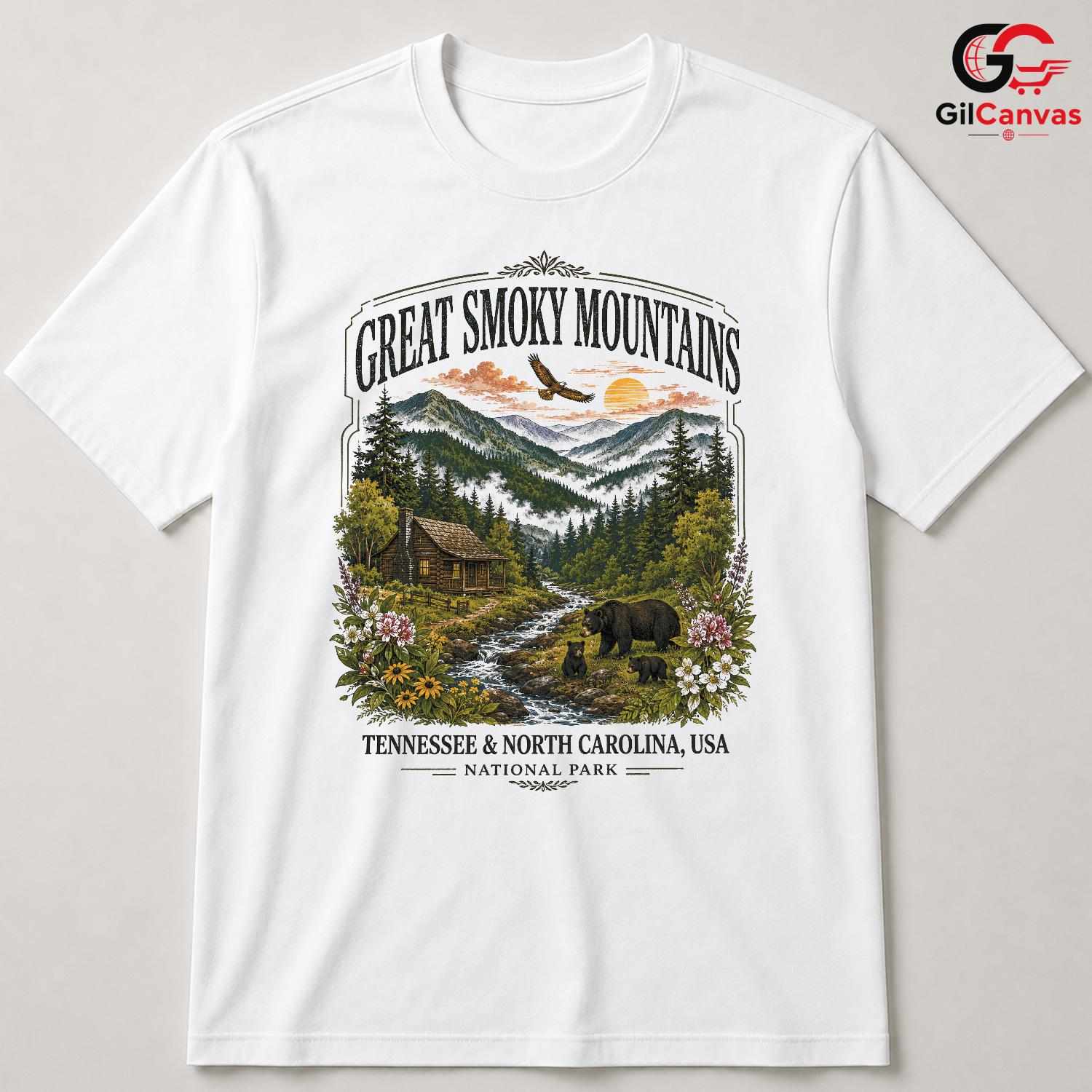 Great Smoky Mountains T-Shirt Scenic Nature Travel Unisex Outdoor Apparel