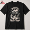 Halloween Skeleton T-Shirt Unisex Party Humor Quote Spooky Graphic Casual Apparel