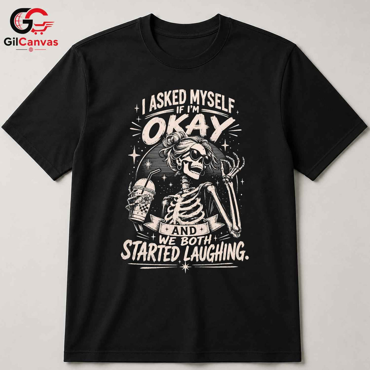 Halloween Skeleton T-Shirt Unisex Party Humor Quote Spooky Graphic Casual Apparel