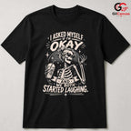 Halloween Skeleton T-Shirt Unisex Party Humor Quote Spooky Graphic Casual Apparel