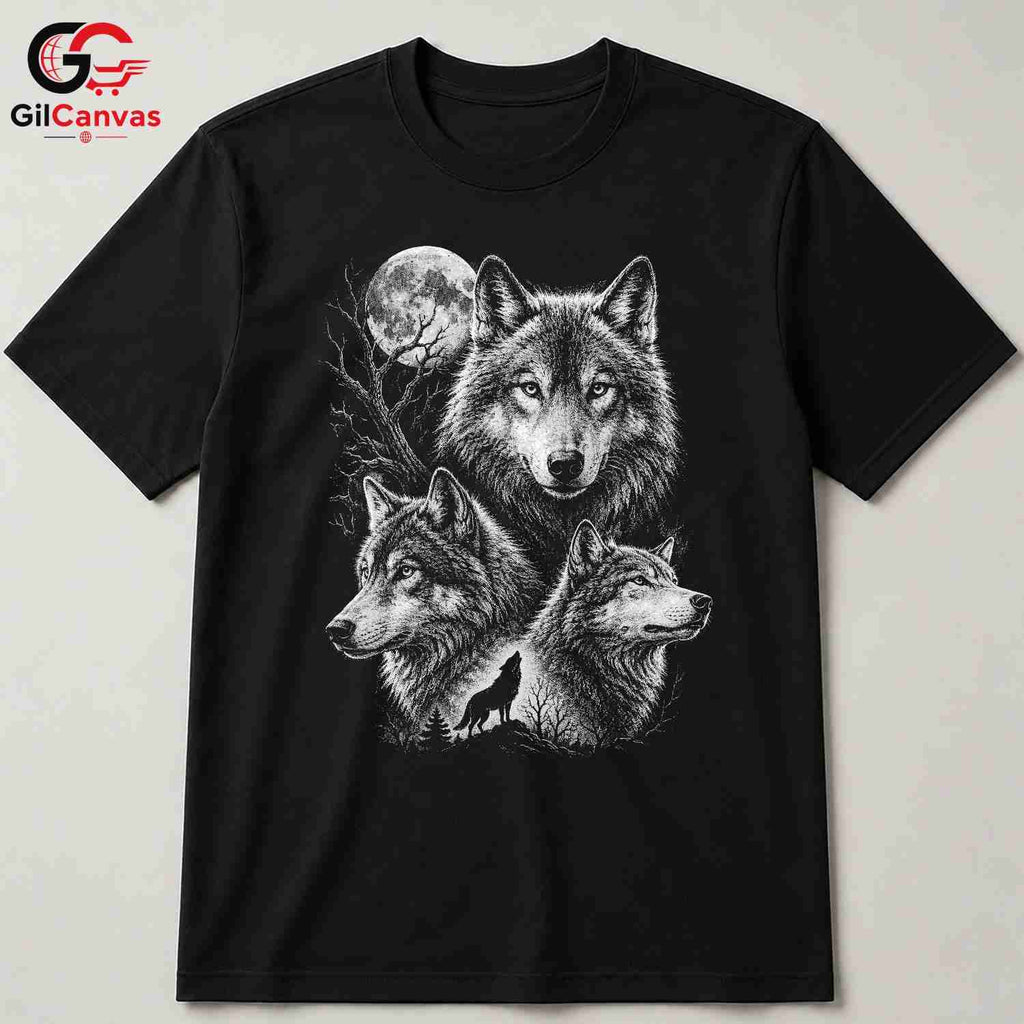 Halloween Wolf Graphic Tee Animal Nature Fan Perfect Gift Men Women Apparel
