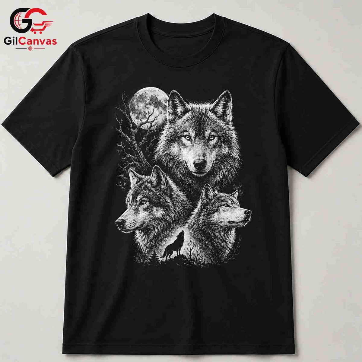 Halloween Wolf Graphic Tee Animal Nature Fan Perfect Gift Men Women Apparel