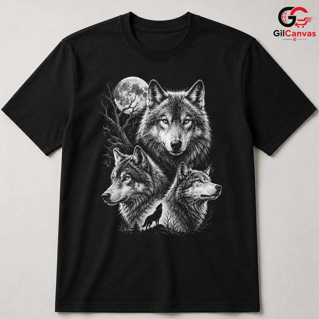 Halloween Wolf Graphic Tee Animal Nature Fan Perfect Gift Men Women Apparel