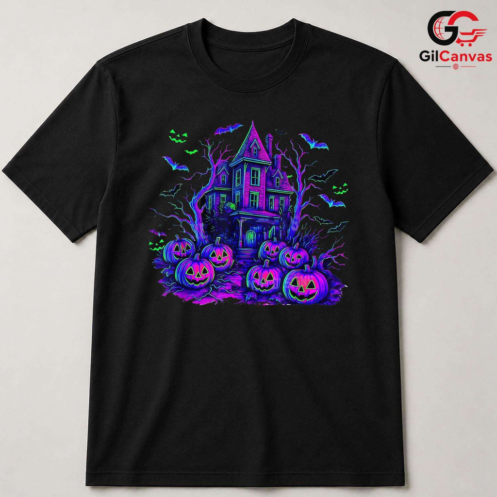 Haunted House Pumpkin T-Shirt Unisex Spooky Halloween Gift For Kids And Adults