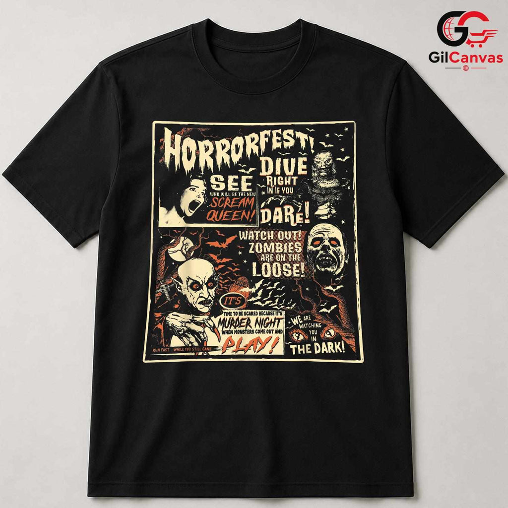 Horrorfest Spooky Event Tee Shirt Unisex Perfect Halloween Gift For Fans Men