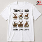 Hunting Spare Time T-Shirt Funny Deer Wildlife Unisex Fathers Day Gift Tee