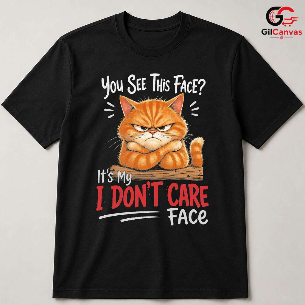 I Dont Care Grumpy Cat T-Shirt Sarcastic Everyday Humor Unisex Feline Lover Tee
